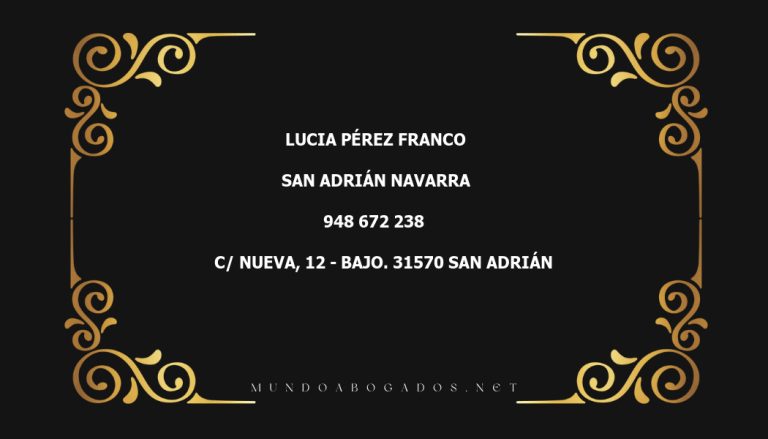 abogado Lucia Pérez Franco en la localidad de San Adrián