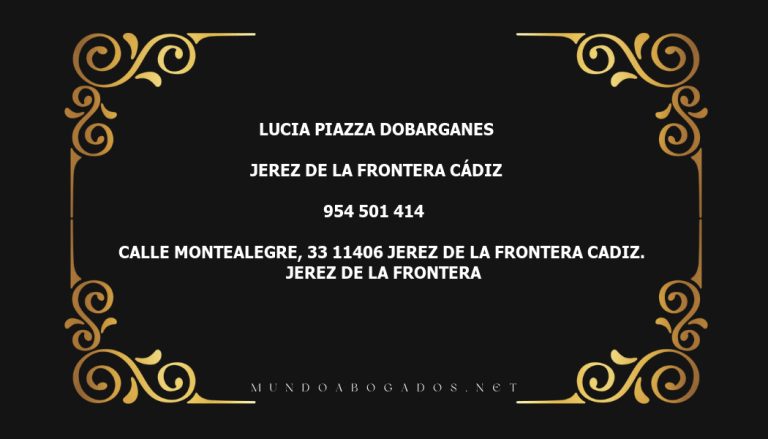 abogado Lucia Piazza Dobarganes en la localidad de Jerez de la Frontera