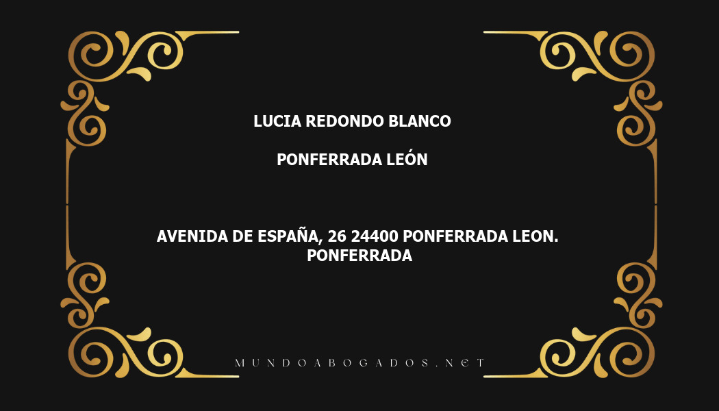 abogado Lucia Redondo Blanco en la localidad de Ponferrada