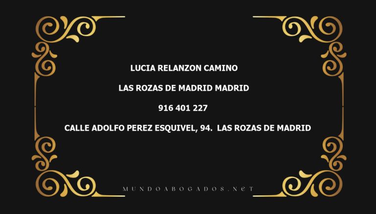 abogado Lucia Relanzon Camino en la localidad de Las Rozas de Madrid