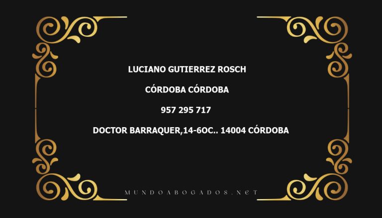 abogado Luciano Gutierrez Rosch en la localidad de Córdoba