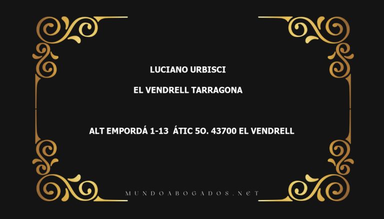 abogado Luciano Urbisci en la localidad de El Vendrell