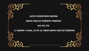 abogado Lucio Crisostomo Medina en la localidad de Santa Cruz de Tenerife