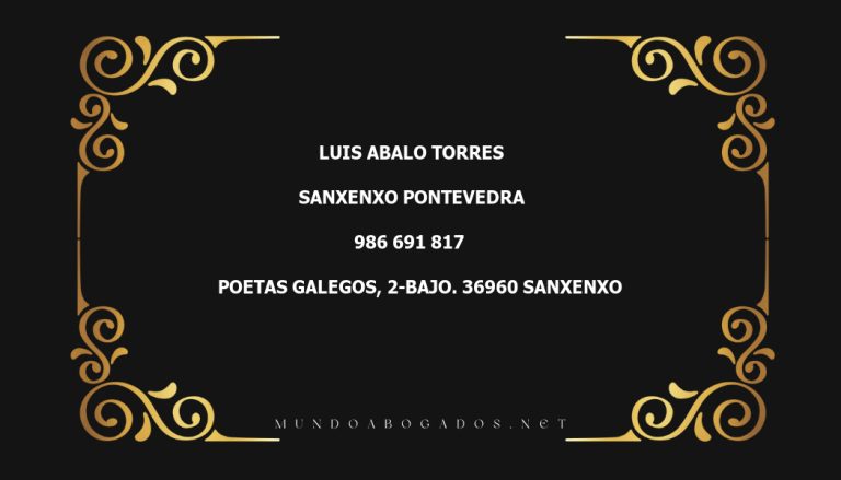 abogado Luis Abalo Torres en la localidad de Sanxenxo