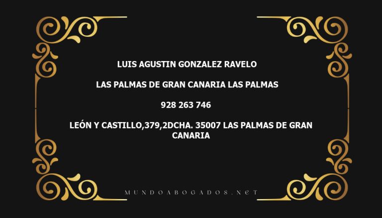 abogado Luis Agustin Gonzalez Ravelo en la localidad de Las Palmas de Gran Canaria