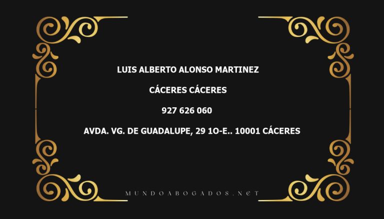 abogado Luis Alberto Alonso Martinez en la localidad de Cáceres