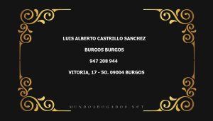 abogado Luis Alberto Castrillo Sanchez en la localidad de Burgos