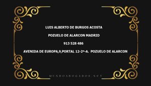 abogado Luis Alberto De Burgos Acosta en la localidad de Pozuelo de Alarcon