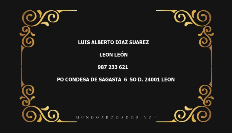 abogado Luis Alberto Diaz Suarez en la localidad de Leon