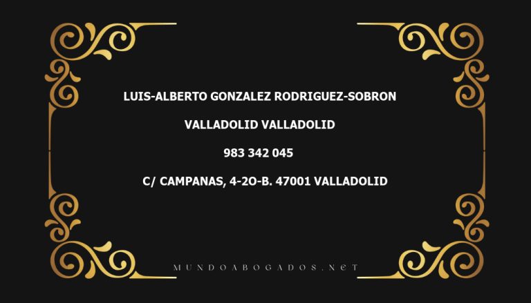 abogado Luis-Alberto Gonzalez Rodriguez-Sobron en la localidad de Valladolid