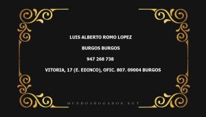 abogado Luis Alberto Romo Lopez en la localidad de Burgos