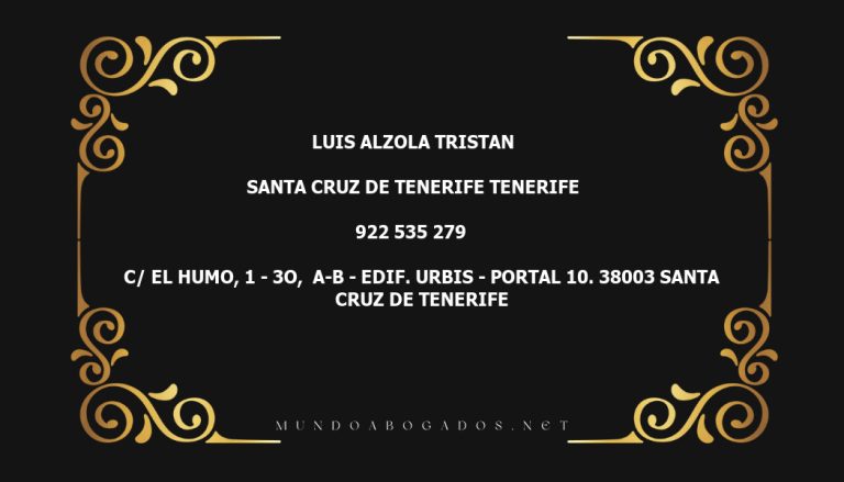 abogado Luis Alzola Tristan en la localidad de Santa Cruz de Tenerife