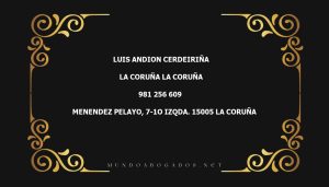 abogado Luis Andion Cerdeiriña en la localidad de La Coruña