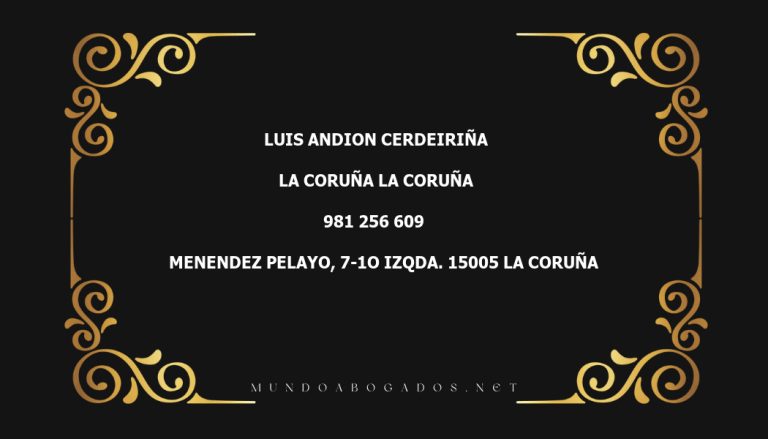 abogado Luis Andion Cerdeiriña en la localidad de La Coruña