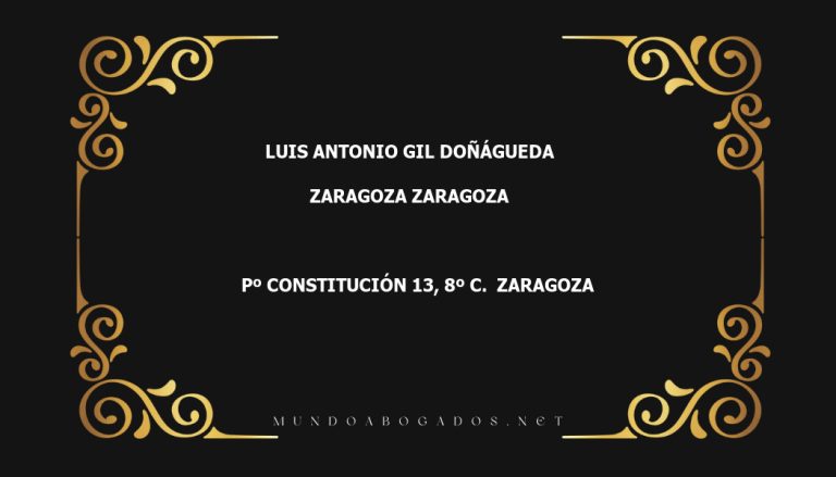 abogado Luis Antonio Gil Doñágueda en la localidad de Zaragoza