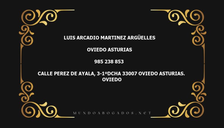 abogado Luis Arcadio Martinez Argüelles en la localidad de Oviedo