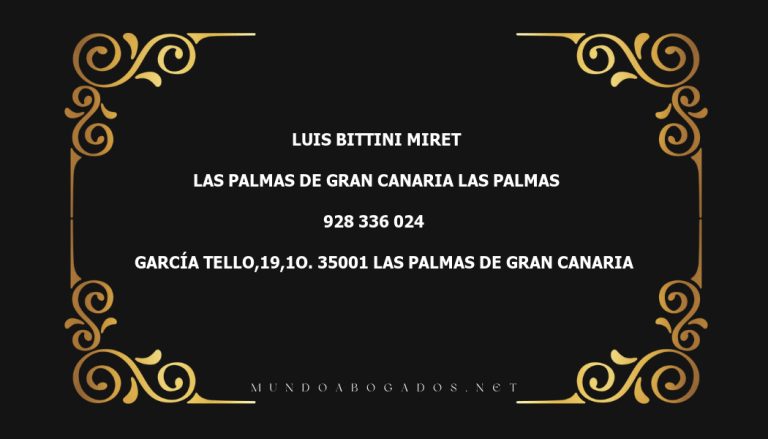 abogado Luis Bittini Miret en la localidad de Las Palmas de Gran Canaria