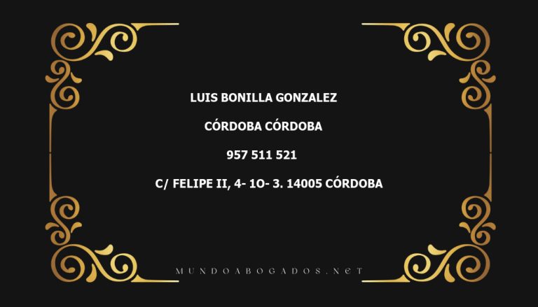 abogado Luis Bonilla Gonzalez en la localidad de Córdoba