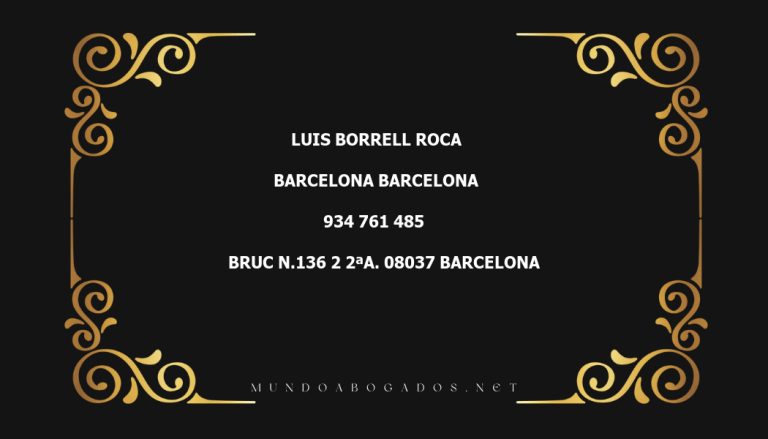 abogado Luis Borrell Roca en la localidad de Barcelona