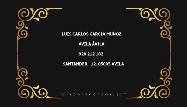 abogado Luis Carlos Garcia Muñoz en la localidad de Avila