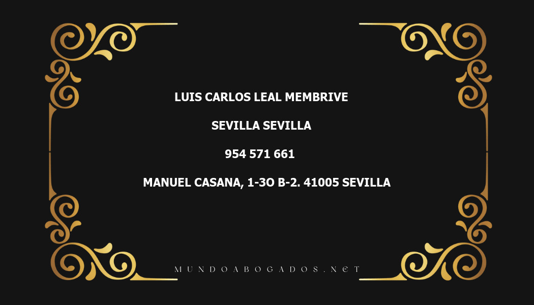 abogado Luis Carlos Leal Membrive en la localidad de Sevilla