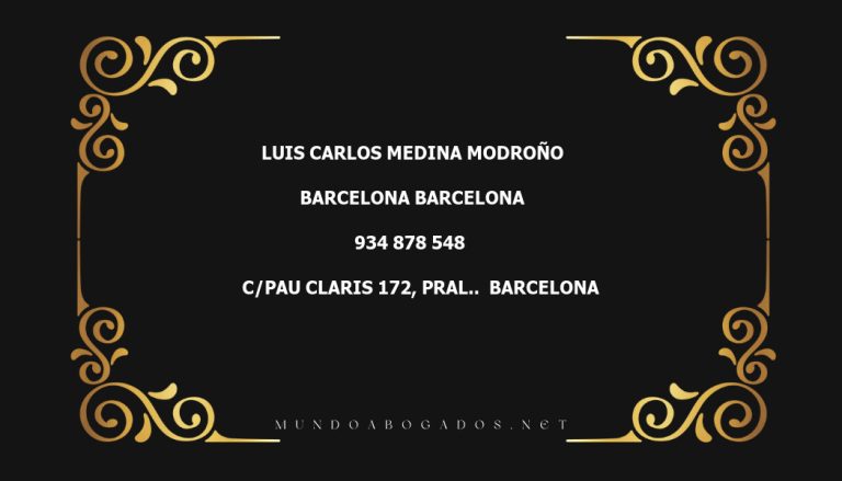 abogado Luis Carlos Medina Modroño en la localidad de Barcelona