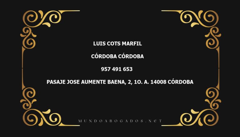 abogado Luis Cots Marfil en la localidad de Córdoba