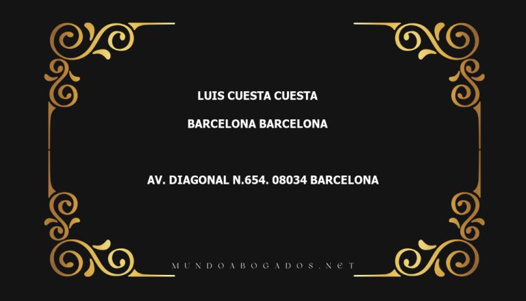 abogado Luis Cuesta Cuesta en la localidad de Barcelona