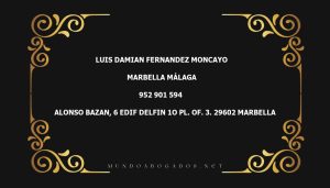 abogado Luis Damian Fernandez Moncayo en la localidad de Marbella