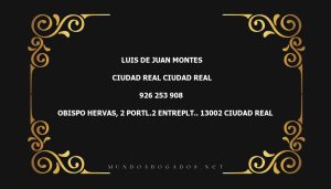 abogado Luis De Juan Montes en la localidad de Ciudad Real