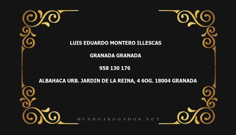 abogado Luis Eduardo Montero Illescas en la localidad de Granada