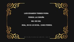 abogado Luis Eduardo Torres Foira en la localidad de Ferrol