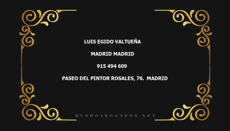 abogado Luis Egido Valtueña en la localidad de Madrid