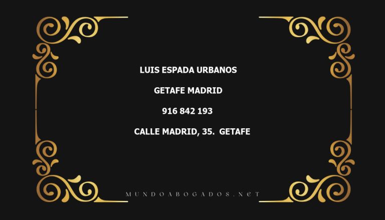 abogado Luis Espada Urbanos en la localidad de Getafe