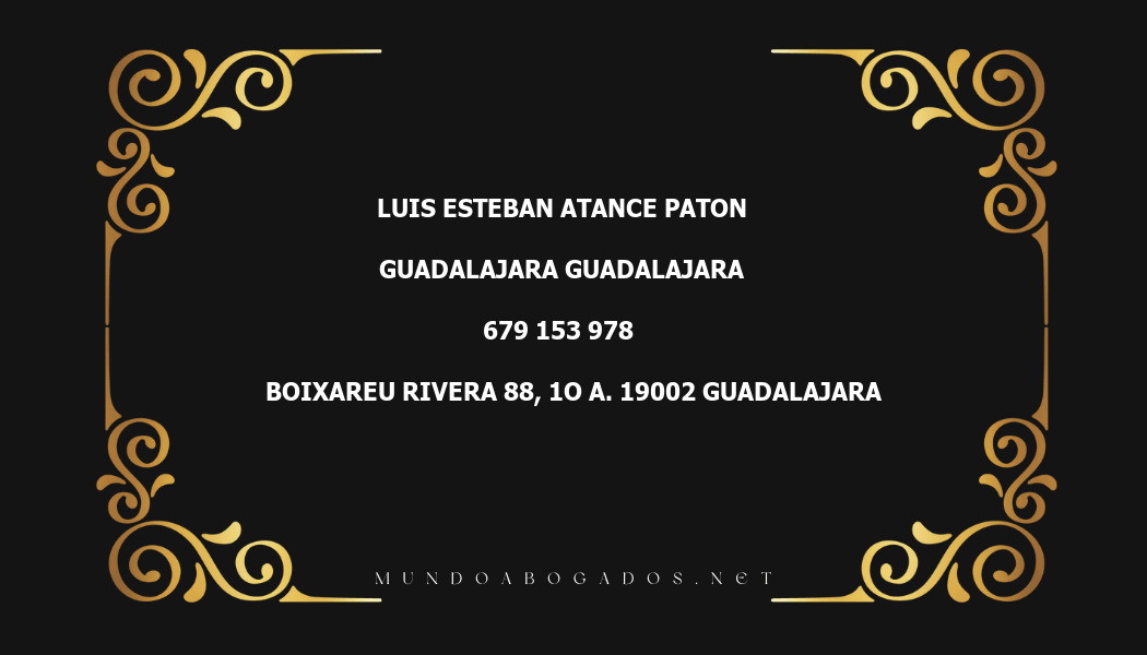 abogado Luis Esteban Atance Paton en la localidad de Guadalajara