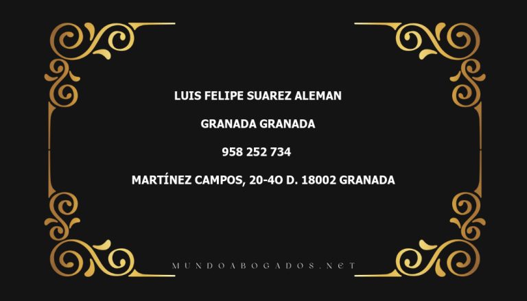 abogado Luis Felipe Suarez Aleman en la localidad de Granada