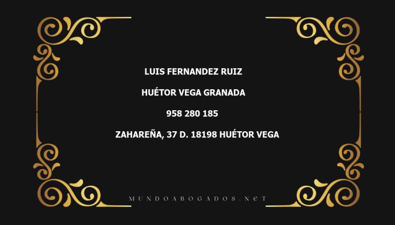 abogado Luis Fernandez Ruiz en la localidad de Huétor Vega