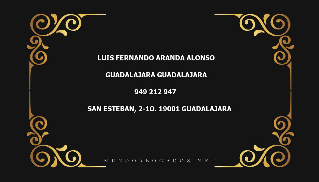 abogado Luis Fernando Aranda Alonso en la localidad de Guadalajara