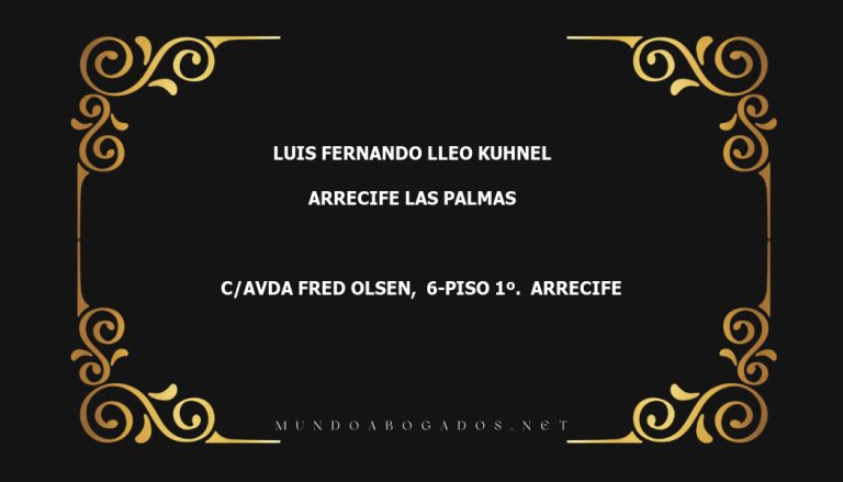 abogado Luis Fernando Lleo Kuhnel en la localidad de Arrecife