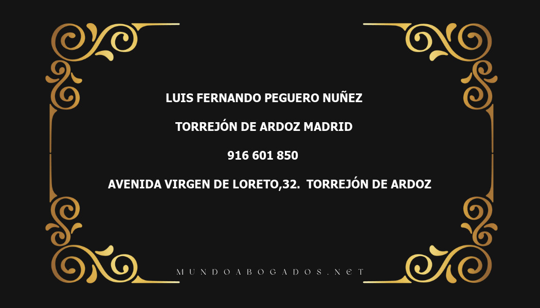 abogado Luis Fernando Peguero Nuñez en la localidad de Torrejón de Ardoz