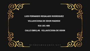 abogado Luis Fernando Regalado Rodriguez en la localidad de Villaviciosa de Odon