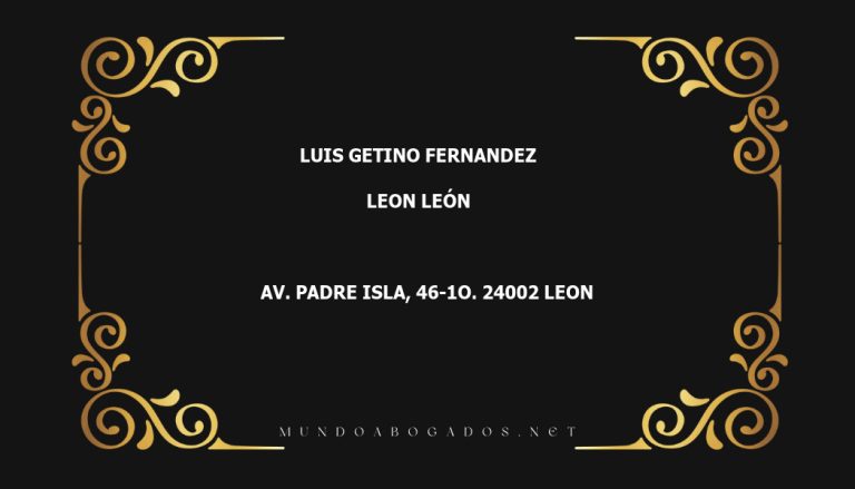 abogado Luis Getino Fernandez en la localidad de Leon