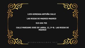 abogado Luis-Gonzaga Antuña Calle en la localidad de Las Rozas de Madrid