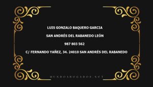 abogado Luis Gonzalo Baquero Garcia en la localidad de San Andrés del Rabanedo