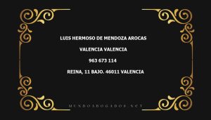 abogado Luis Hermoso De Mendoza Arocas en la localidad de Valencia