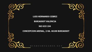 abogado Luis Hernando Cebrii en la localidad de Burjassot