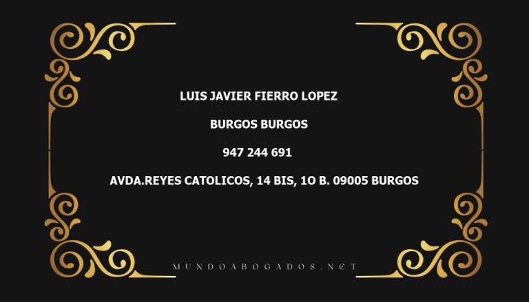 abogado Luis Javier Fierro Lopez en la localidad de Burgos