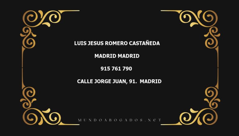 abogado Luis Jesus Romero Castañeda en la localidad de Madrid