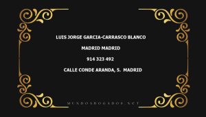 abogado Luis Jorge Garcia-Carrasco Blanco en la localidad de Madrid