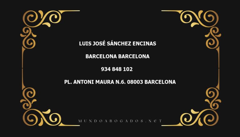 abogado Luis José Sánchez Encinas en la localidad de Barcelona